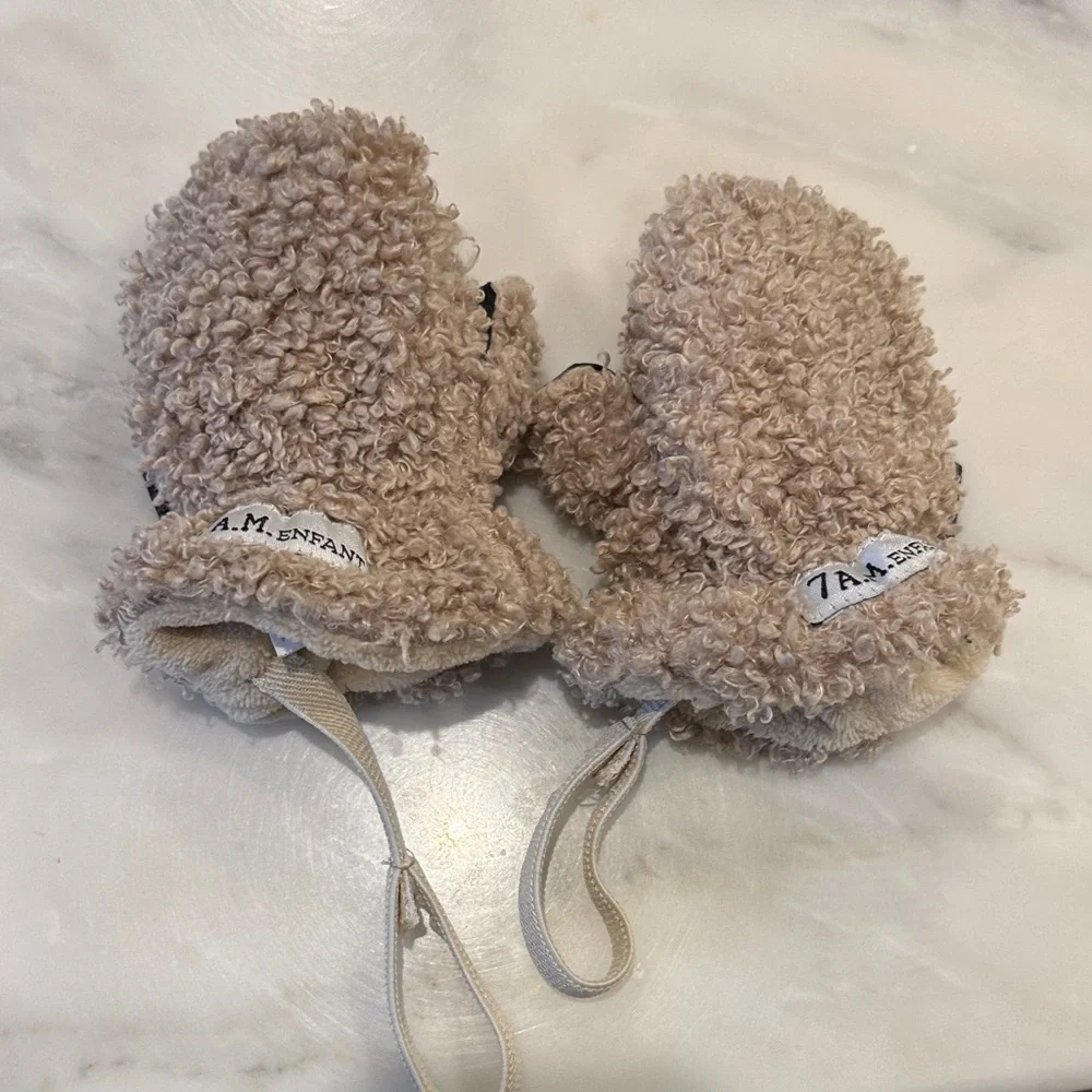 Cozy Tan Infant Mittens - 7am Enfant
